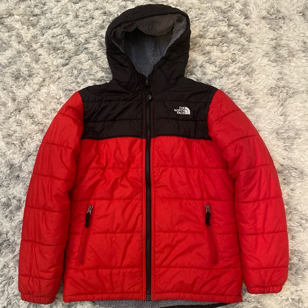 North Face Kids Puffer Jacket in Red and Black